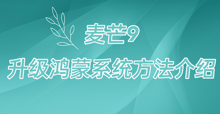 麦芒9升级鸿蒙系统方法介绍