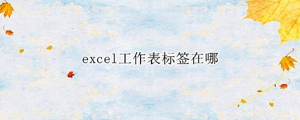 excel工作表标签怎么设置