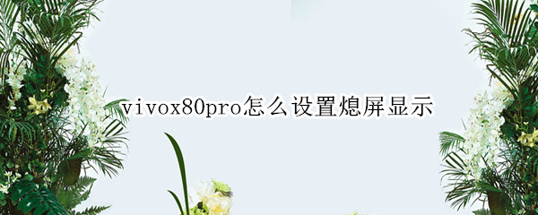 vivox80pro怎么开启息屏显示