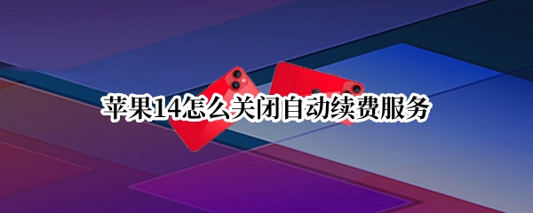 苹果14服务自动续费