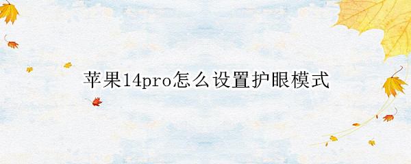 苹果14pro怎么开启夜览模式