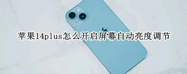 苹果14plus屏幕自动亮度调节如何设置