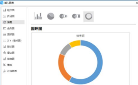 WPS2019怎样插入圆环图？WPS2019插入圆环图的方法截图