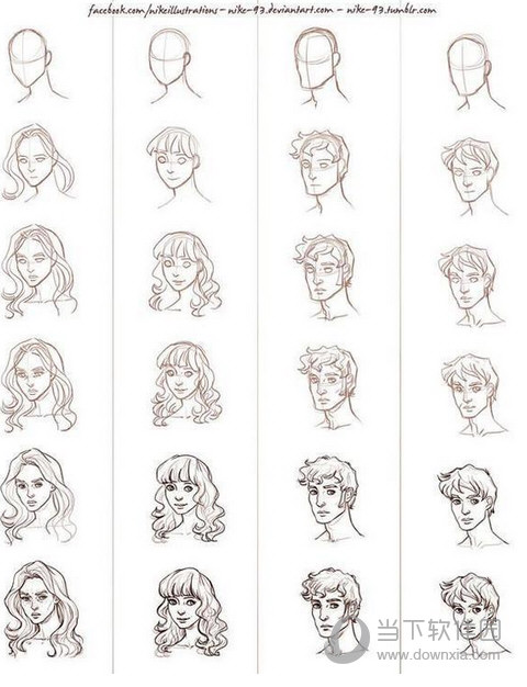 女生漫画头发100种画法
