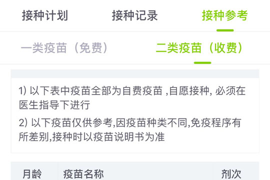 接种参考界面