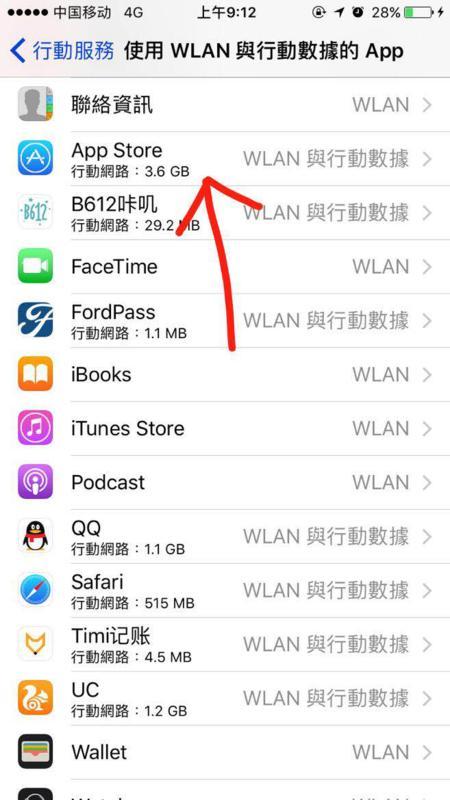 苹果6plus如何关闭APP使用移动数据