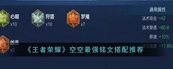 王者荣耀空空最强铭文搭配是什么