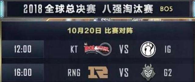 英雄联盟10月20日 RNG、IG八强赛首发阵容介绍