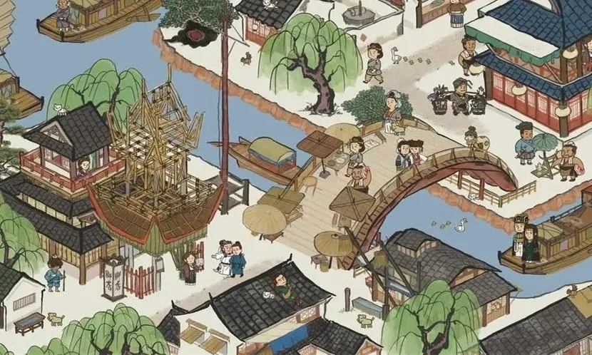 唐宋画风的模拟经营游戏