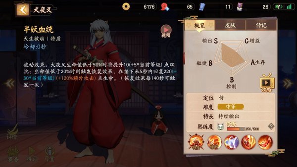 决战平安京角色犬夜叉技能怎么样怎么对线