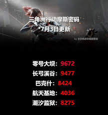 三角洲行动7月3日的密码是多少