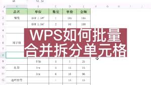 wps如何拆分单元格