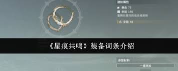 星痕共鸣装备词条怎么样