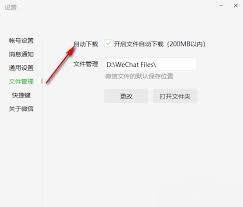 微信电脑版怎么开启文件自动下载功能