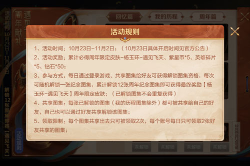 王者荣耀遇见飞天怎么分享 图集解锁分享规则详解