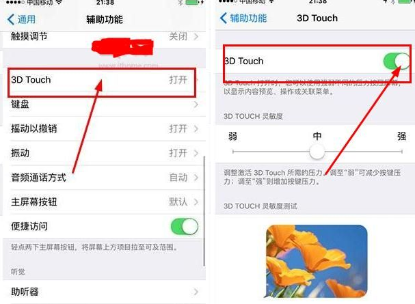 苹果手机中将3DTouch关闭的具体操作步骤