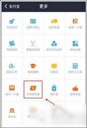 支付宝中充值羊城通的具体操作步骤
