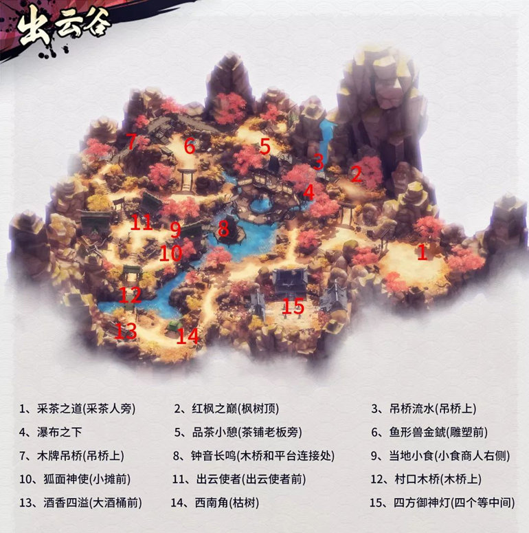 侍魂胧月传说出云谷探宝坐标位置攻略
