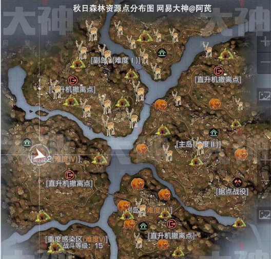 明日之后秋日森林洞窟、鹿、熊位置一览