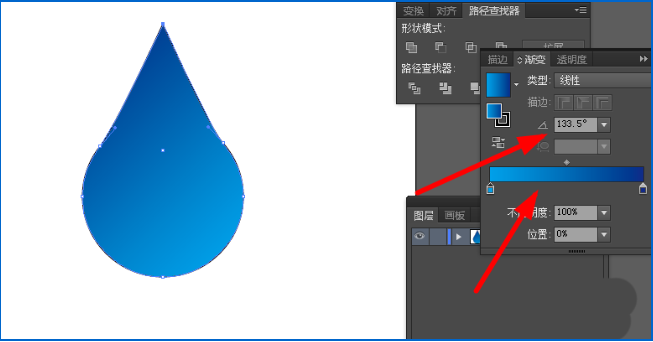 Ai制作出扁平化水滴矢量图具体操作流程 Iefans