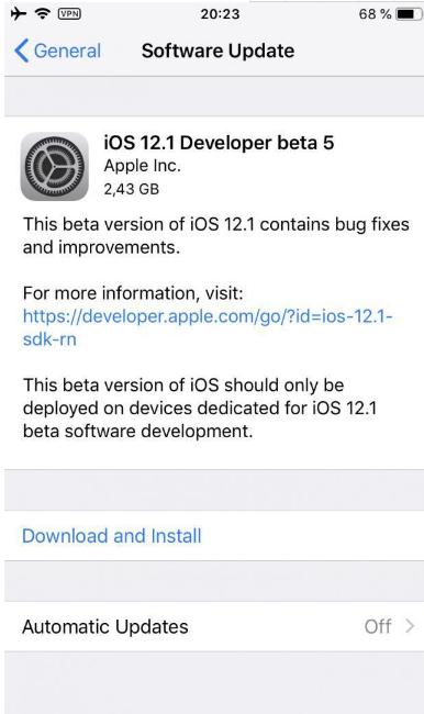 ios12.1bate5更新教程  ios12.1bate5更新了什么内容