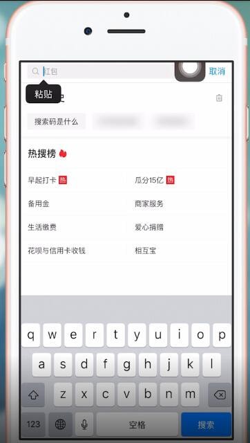 支付宝中粘贴搜索码的具体操作流程介绍