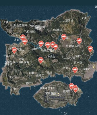 绝地求生刺激战场海岛刷车点一览