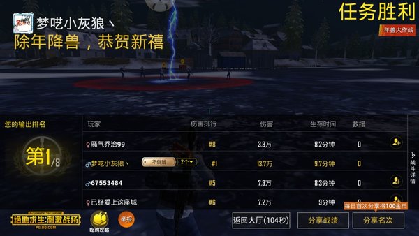 绝地求生刺激战场年兽打法个人心得