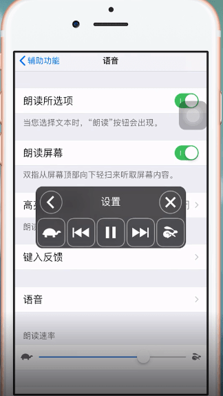 苹果手机中微信设置朗读功能的具体操作方法