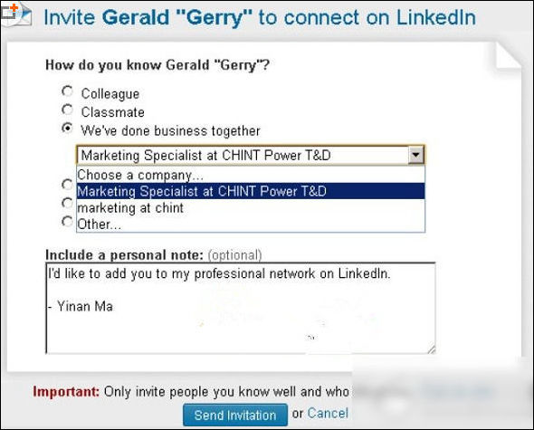 linkedin中加好友的具体操作方法