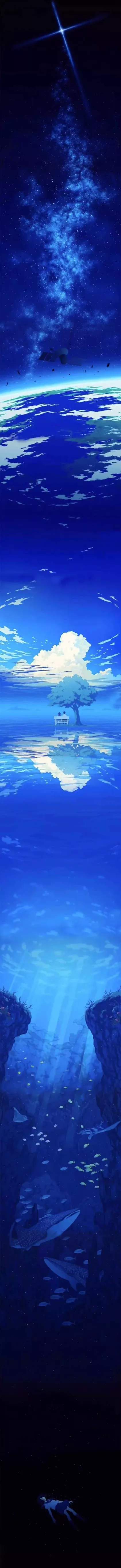 抖音潮图：星空海洋长图壁纸