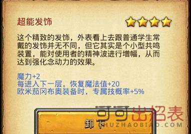不思议迷宫超能发饰效果是什么 超能发饰效果介绍