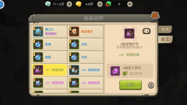 疯狂原始人宠物装备怎么重铸？