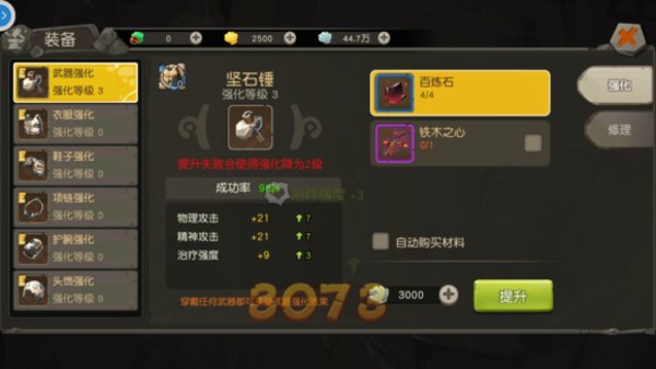 疯狂原始人强化等级换装备会清空吗？