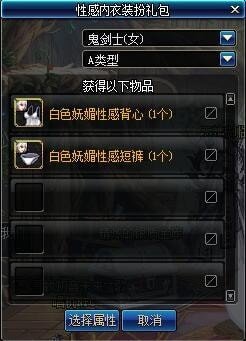 dnf狂撩之夜内衣装扮时装礼包3月7日限时上线：售价2488点券