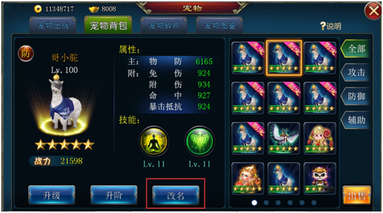 《斩魔无双》宠物改名方法