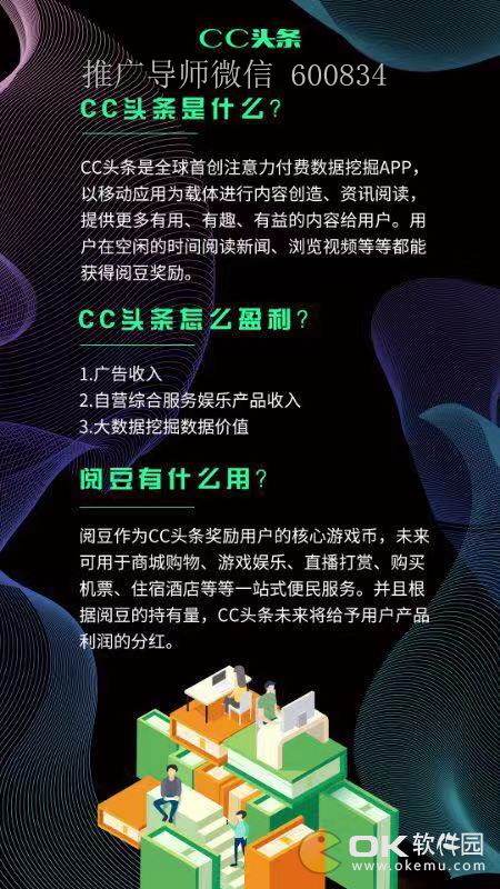 cc头条阅读赚钱收益：1阅豆兑换1元
