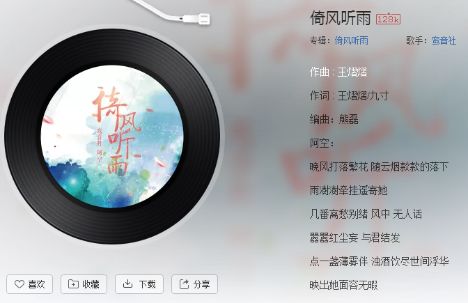 抖音倚在风中泪如雨下是什么歌 歌名、歌词分享