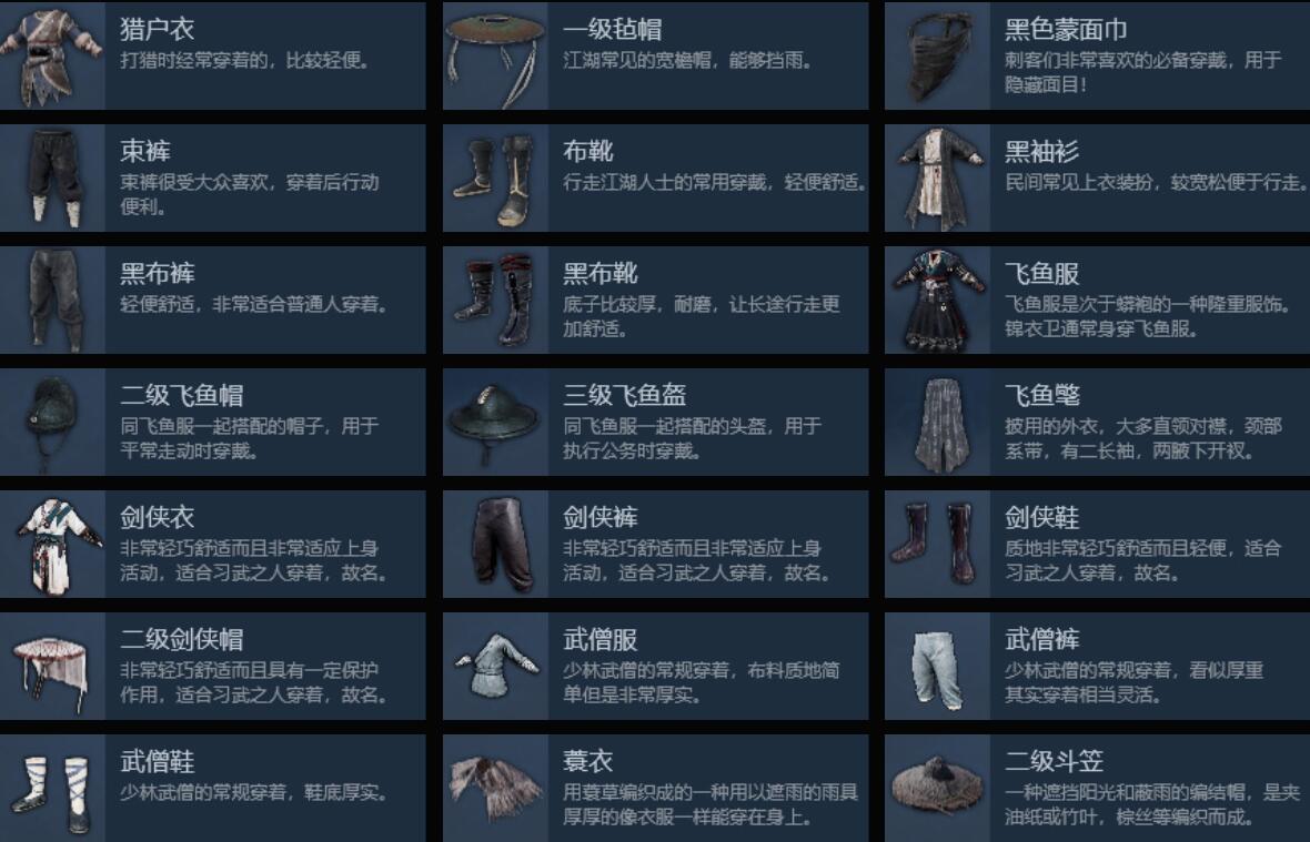 武侠乂全服饰一览