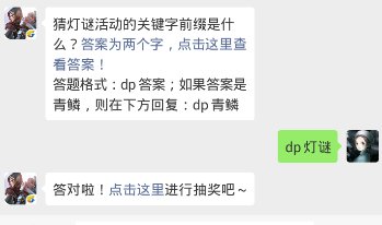 猜灯谜活动的关键字前缀是什么？答题格式：dp答案