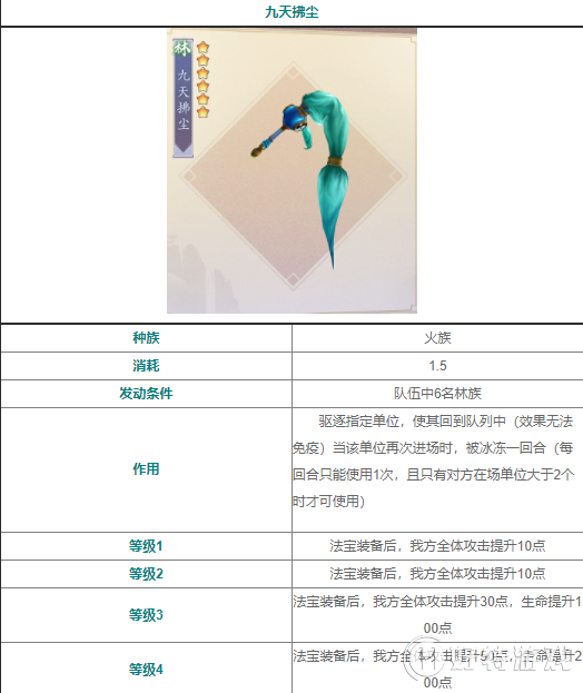 长安幻世绘法宝九天拂尘图鉴介绍