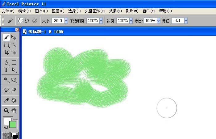 painter中使用水墨画笔绘画出图形的具体操作方法