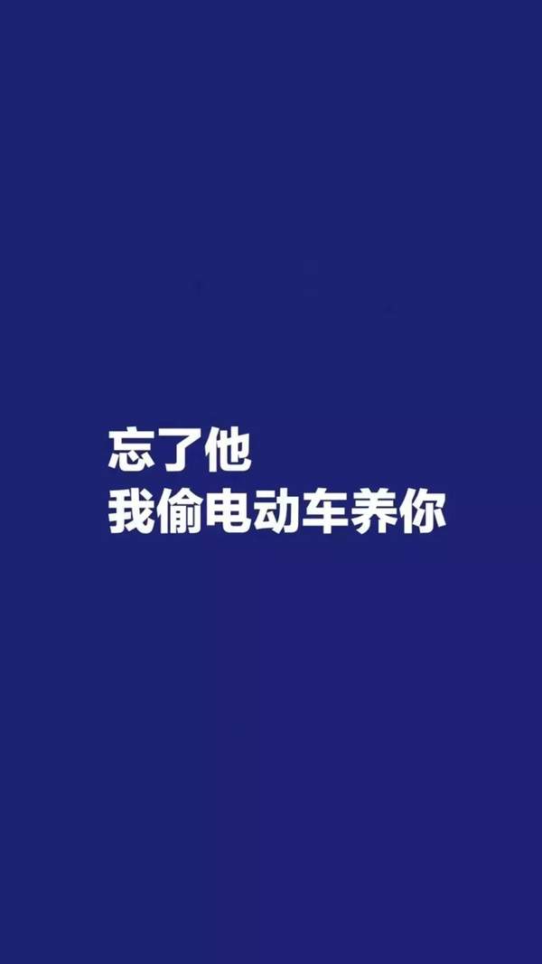 抖音文字壁纸：忘了他我偷电瓶车养你