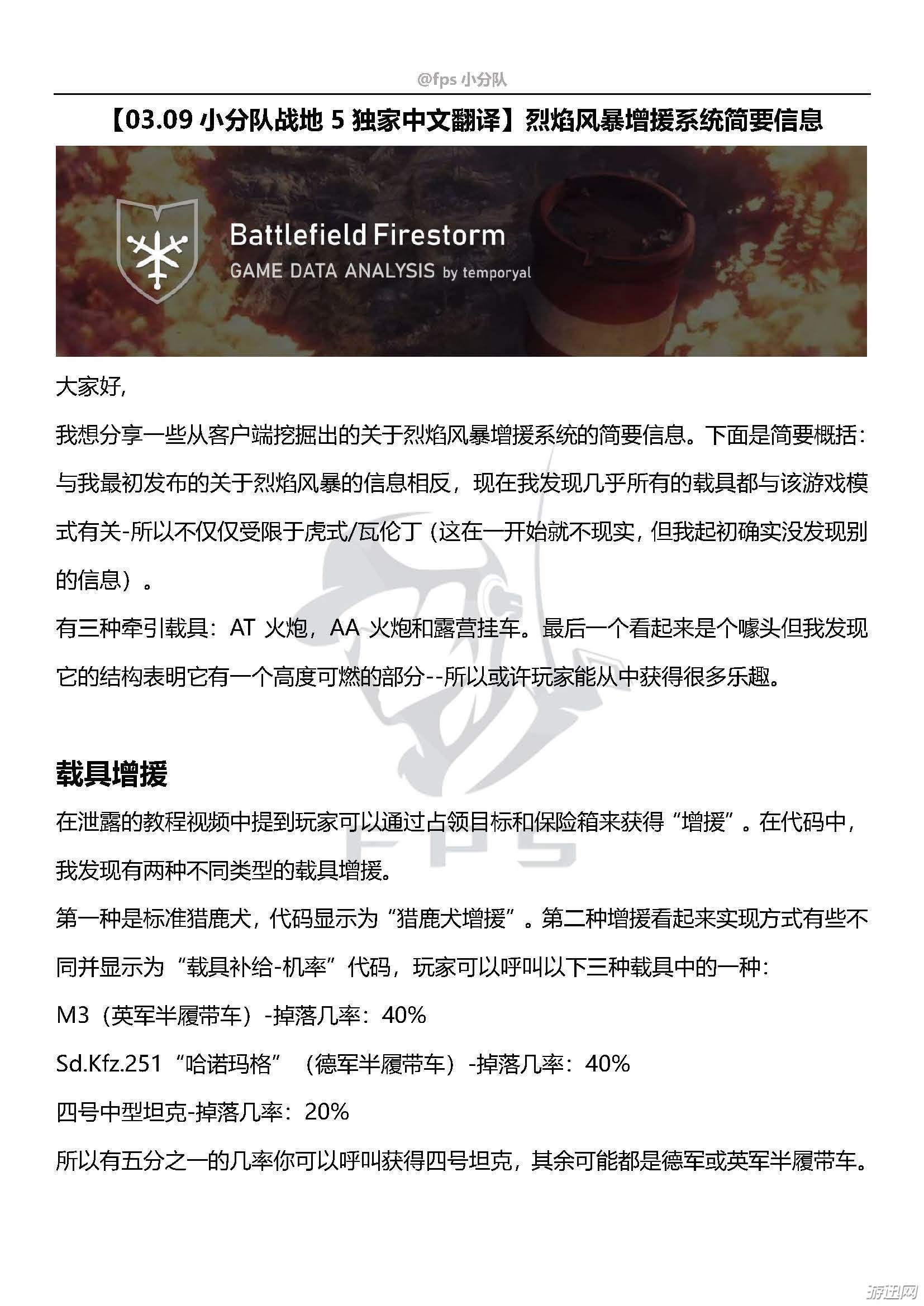 战地5大逃杀模式烈焰风暴增援系统内容一览