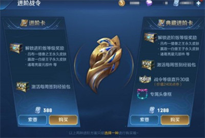 王者荣耀荣耀战令高级进阶卡是什么