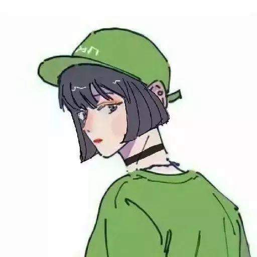 抖音爆款情侣头像：绿色卡通头像