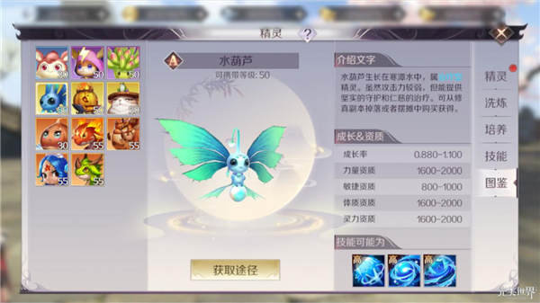 完美世界手游不同精灵的最优成长资质是什么