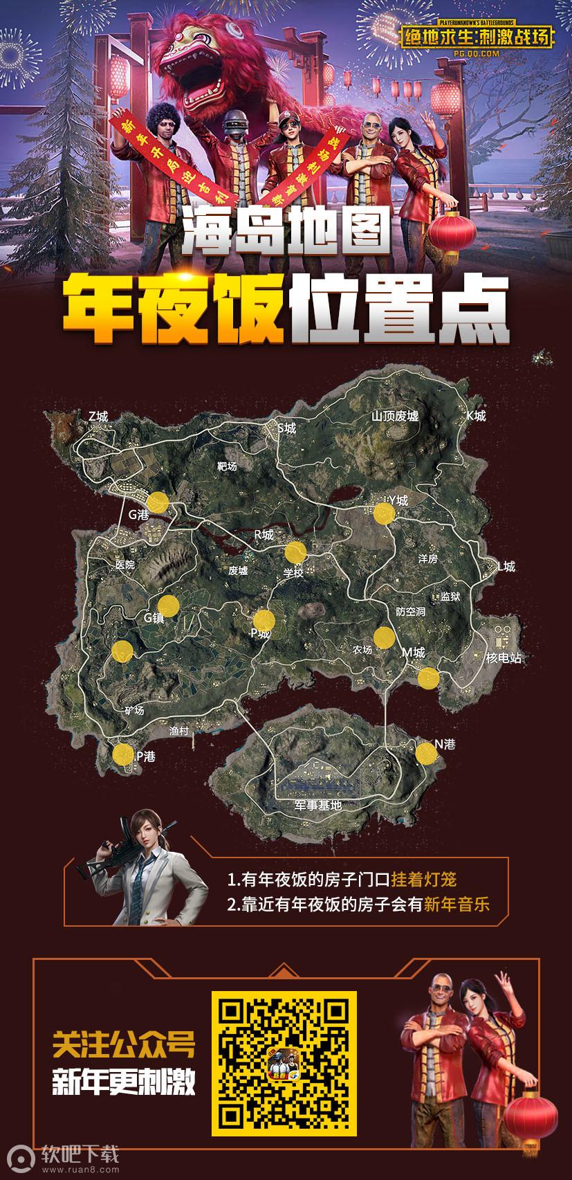 刺激战场年夜饭位置刺激战场年夜饭地点分布图