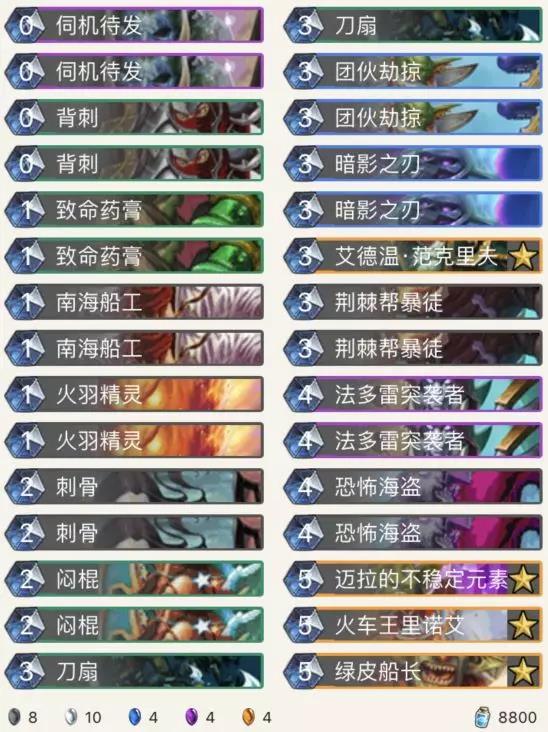 炉石传说最新版本奇迹贼卡组推荐