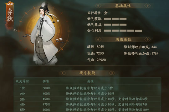神都夜行录弈秋突破材料 弈秋属性数据图文一览 神都夜行录弈秋突破材料 弈秋属性数据图文一览